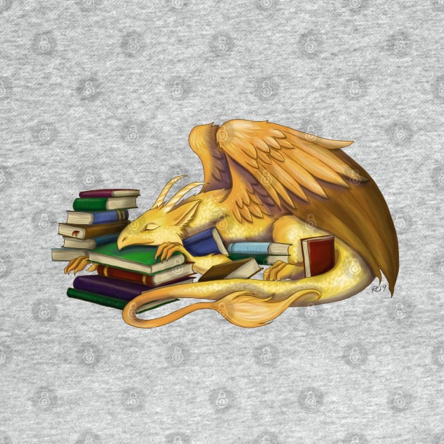 Sleepy Book Dragon by ruthimagination